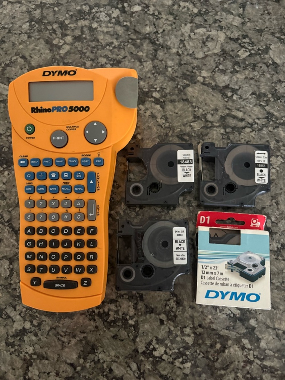 Dymo RhinoPRO 5000 Label/Barcode Printer with 5 cartridges